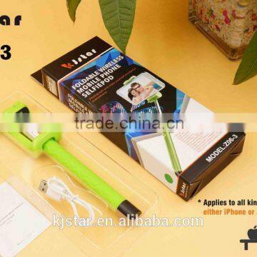 2015 Hottest Products!!! KJstar Z06-3 Foldable Bluetooth Selfie Stick