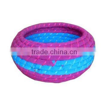 Mixed color round cheap and nice seagrass basket