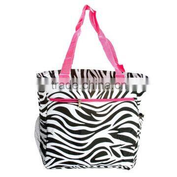 New Style Cheap Zebra Print Travel Customized Cotton Canvas Tote Bag-GW228 photo-4