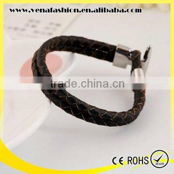 blank braided multi strand leather bracelet wholesale