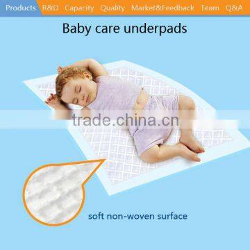 Leak guard soft and breathable disposable super absorbent baby care pads