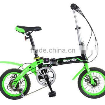 Pu Hong 2016 newest wholesale mini bicycle 14" wheels high carbon frame 7 speed folding children's bike