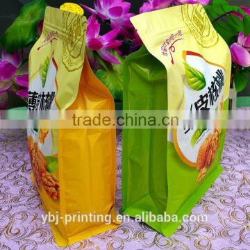 customized foil side gusset stand up zipper nuts bags