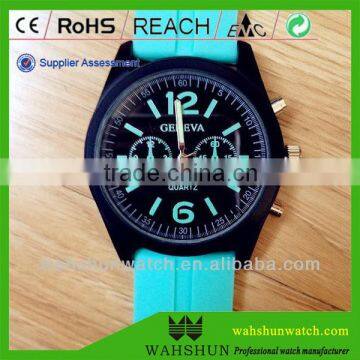 Multicolor silicon wristband japan quartz waterproof sport chrono watch men chronograph