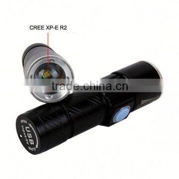 C92 Build in Battery Zoomable Led Rechargeable Flashlight Mini Usb Charging Flashlight photo-2