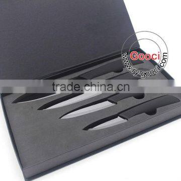 3" 4" 5" 6" Black Blade Mirror Ceramic Kitchen Knife Set With Black Box