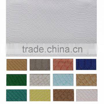 Embossed PU Synthetic leather material snakeskin leather fabric for boots, shoes, bags, and etc