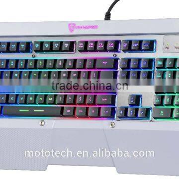 Motospeed 7 Backlight Color LED Multimedia Illuminated USB Wired Gaming Keyboard With Detachable Wrist Rest photo-3