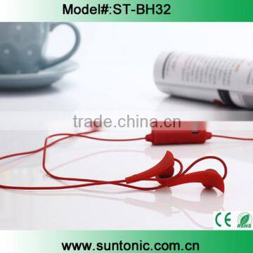 2015 newest sports bluetooth earphone with neckband in ear mic bluetooth earphone