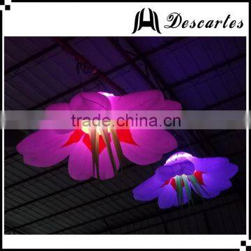 Oxford cloth LED inflatable hang flowers, lighting inflatable party flowers for decoration