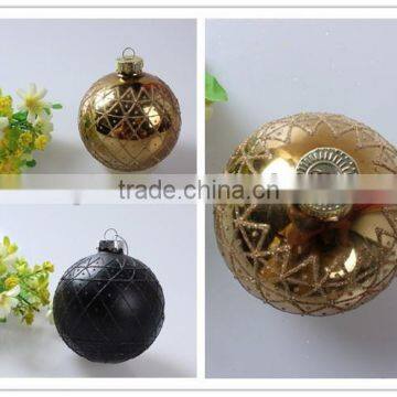 Black & Yellow Christmas Glass Ball, Clear Glass Christmas Ball Ornaments