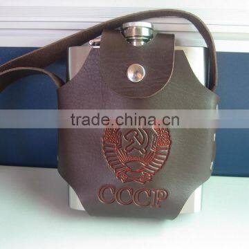 128oz Big Jagermeister Stainless Steel Hip Flask Outdoor Hip Flask With Leather Case photo-4