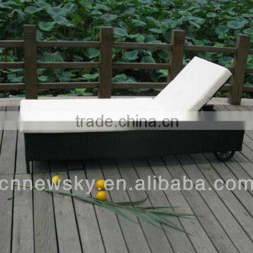 Outdoor wicker chaise lounges