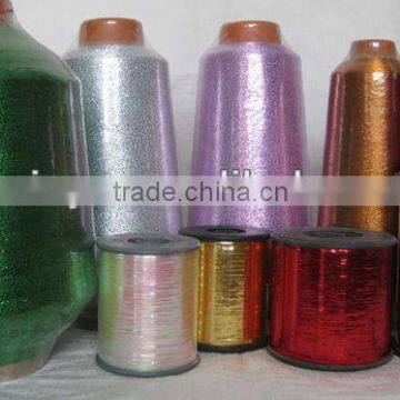 China metallic yarn factory gold and silver and mixed color metallic threading for embroidery and knitting