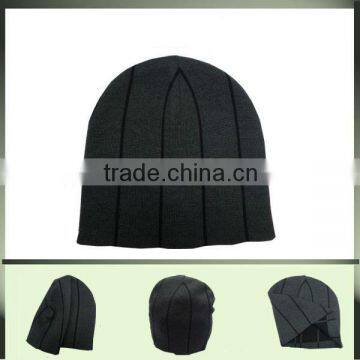 Two-sided wear striped knit cap wl-0134