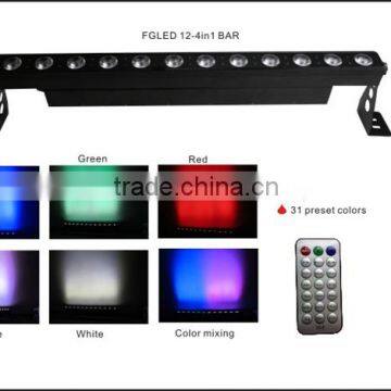 colorful 12pcs remote 4in1 RGBW 10W led bar lights led wallwasher