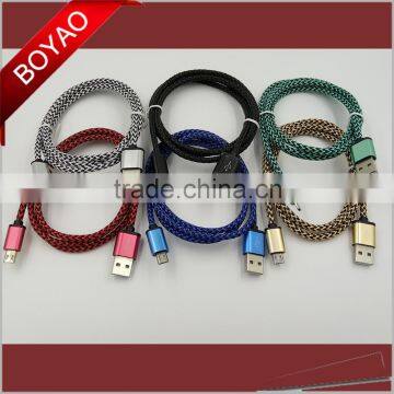 2016 Wholesale Colorful Nylon Braided Micro Usb Cable, Round Usb Charging Cable, 2A Usb Data Cable photo-1