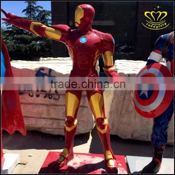 FRP spider man Superman custom cartoon amusement park square sculpture