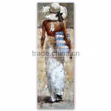 Handmade Oil Painting Beautiful Beach Girl Painting Art