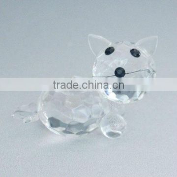 Stylish clear lovely crystal cat, vogue small adorn article