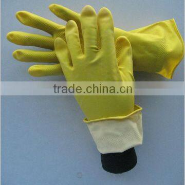 Household Latex Glove with Flock Lining