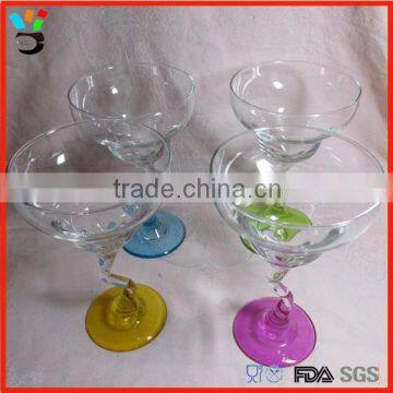 vintage twist stem glassware with color bottom margarita glasses