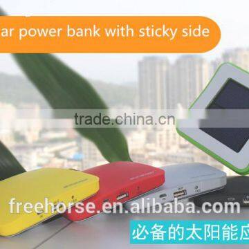 Mobile phone accessory mini solar power bank power bank solar with sticky side