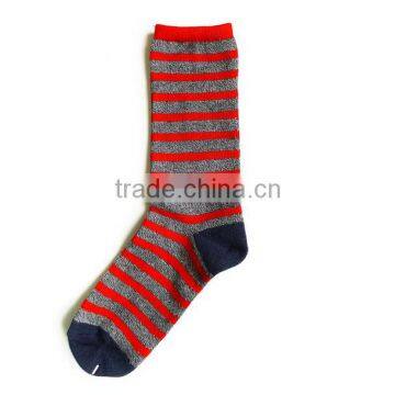 Cotton crew socks with stripes