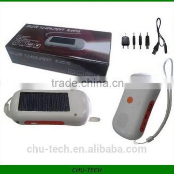 Solar Flashlight Solar Torch solar charger +Solar FM Radio