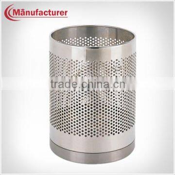 Office Steel Round Perforate Dustbin,Mesh Waste Paper Bin