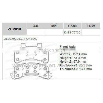 brake pads for OLDSMOBILE,PONTIAC