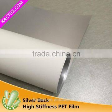 180mic eco solvent plastic white opaque pet film with silver back