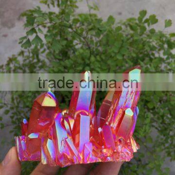 Large Red Flame Quartz Crystal Electroplating Crystal Cluster Rainbows photo-2