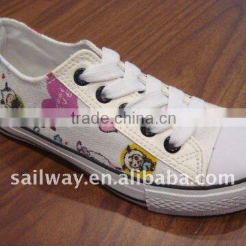 Wenzhou Sport Canvas Shoes for Boys Size 28-35 White