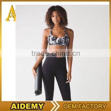 Custom Sports Bra Multiple Strape Heather Gray Training Bra For Girls