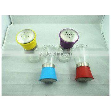 glass condimet power shaker with colorful cap