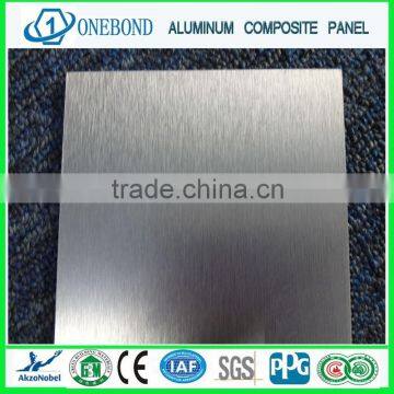 Silver Brush finish ACP/ACM/ aluminum interior wall panel