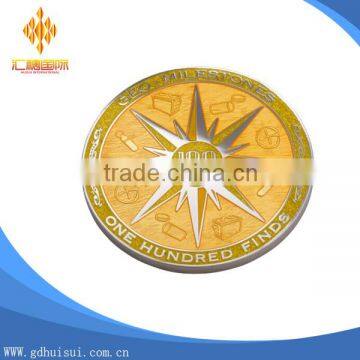 High quality engrave star plating gold blank medallion