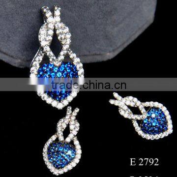 Newest Design Necklace And Earrings Fashion Crystal Jewelry Set/Silver Jewelry Set