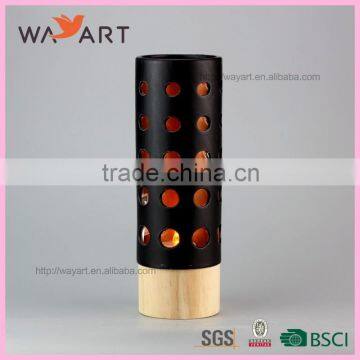 Unique Black Hollow Out Dot Design Ceramic Taper Candle Holder