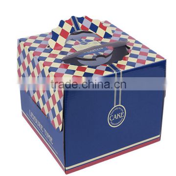 2016 most popular blue square Mousse birthday cake box with handle