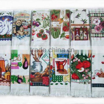 silk screen pigment printed kitchen towel softtextile dish towel home textiles