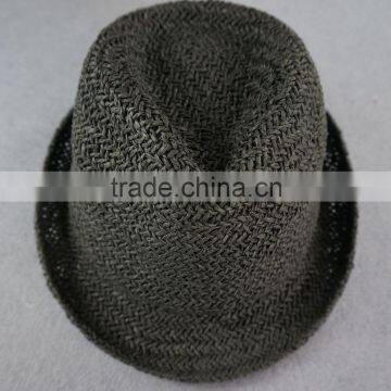 Handmade Corchet Black Paper Grass Straw Jazz Fedora Top Hats photo-3