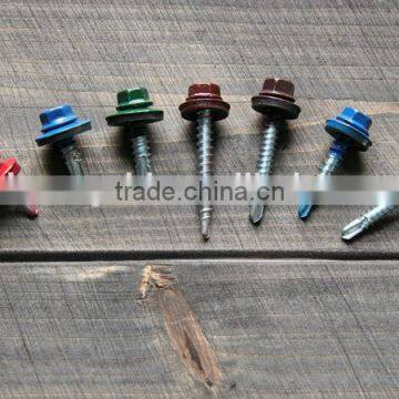 Hex Washer Head Self Drilling Screws with Color Painted roofing screw