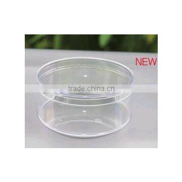 J010 food grade clear PS plastic cookies container round cookies box clear hard plastic boxes
