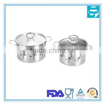 Etching surface stainless steel big pot cooking