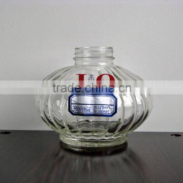 570ml textured clear glass food jar