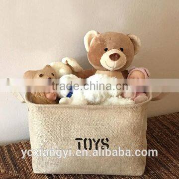 Foldable Large Line Canvas Bathroom Towel Shampoo Organizer Storage Basket Hamper Tote Bag