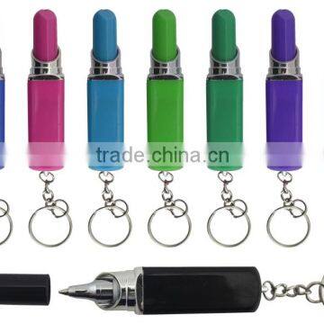 2016 hotselling lipstick pen with key ring