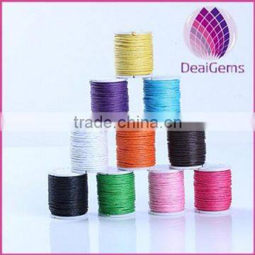 High quality colorful 1.5mm round korea cotton waxed cord for bracelet necklace garments wholesale